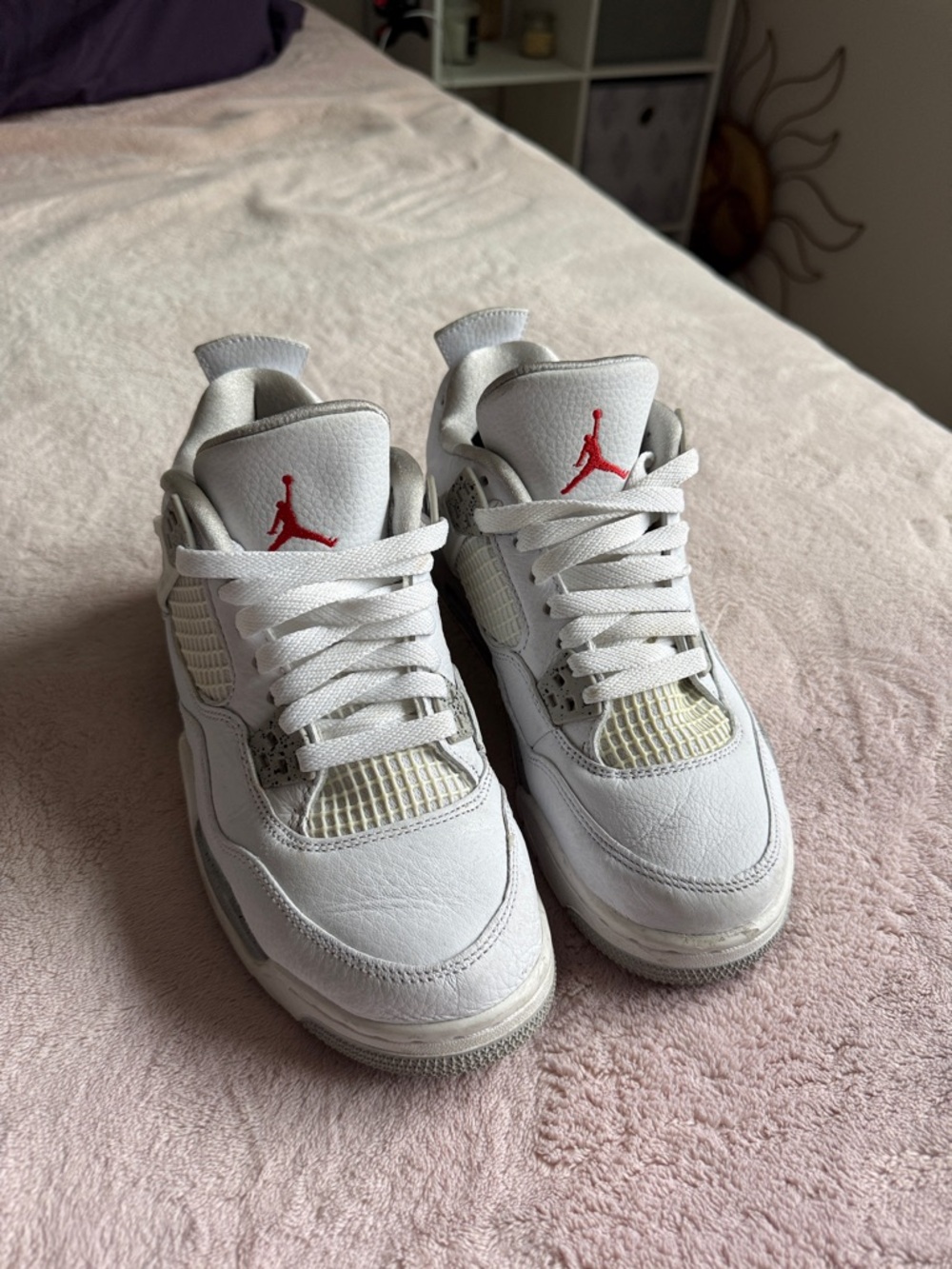 Jordan Kids White and Red Sneakers